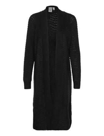 Yasbetricia Ls Long Knit Cardigan S. Strikkegenser Cardigan Svart YAS