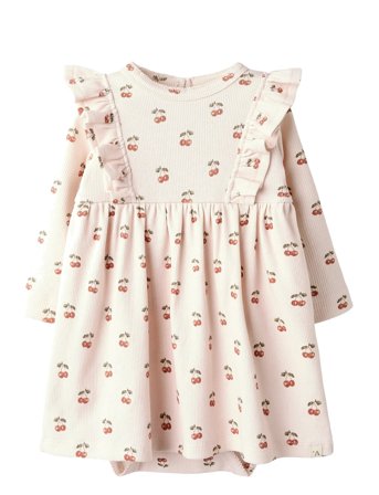 Lil'Atelier Nbflavo Ena Ls Reg Body Dress - Cream - 86