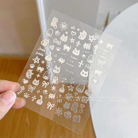 e Cat Animals Graffiti Nail Sticker Shape Paintings Enhancement
