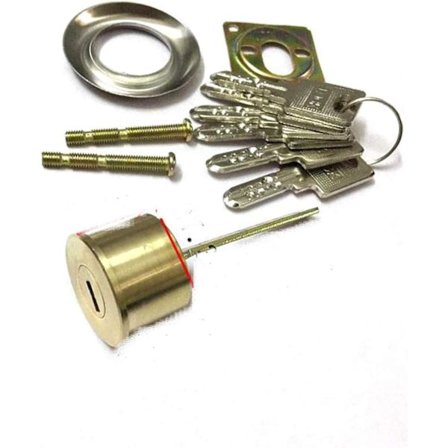 Ersättningscylinderlåsset Solid Garage Door Lock med 6 nycklar Fixeringsring Dörrlås Nattlås