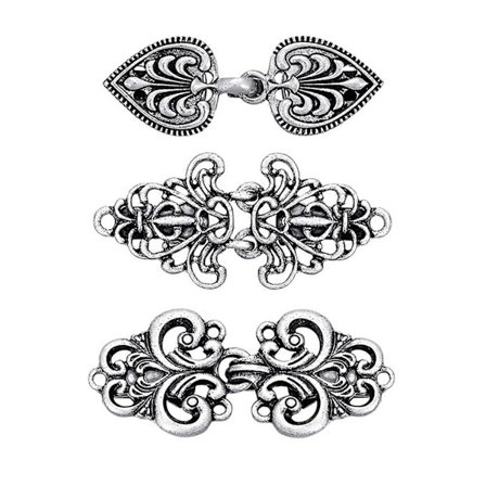 3 stk. Sjal Krave Klips Knapper Retro Design Trøje Cardigan Klips Elektropletterede 3 Stilarter Sjal Lukninger Spænder Tøj DIY Tilbehør