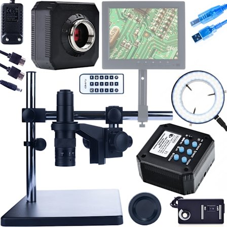 Digitaalinen Mikroskooppi Earth Pro MCEP-0.5X-PZRR – 7-45x Zoom | Säädettävä Varsi | Kamera & 56xLED Valo