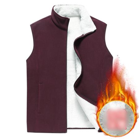 Enfärgade Fleecevästar För Män Ärmlösa Polar Cardigans