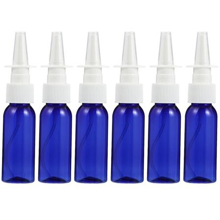 6 stk Glassflasker påfyllbare Fine Mister Sprayflasker Tomme Neseflasker Reise Kosmetikflasker Blå 12.5X2.5CM Blue 12.5X2.5CM