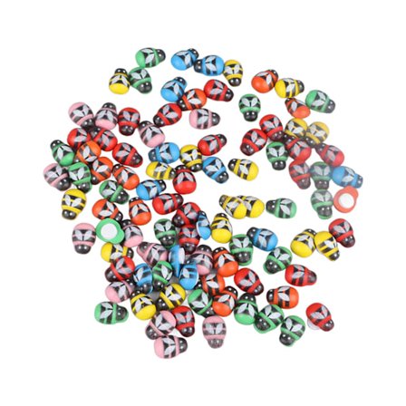 100 stk. søte tre knapper med dyremotiv - dekorative tegnefilm knapper i tre for DIY håndverk klær vesker fargerike bier