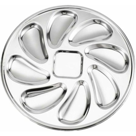 2 stk. rustfrit stål østersskalformet snegleplade med 8 rum til østers, snegle, skaldyr, servering, bageplade til-