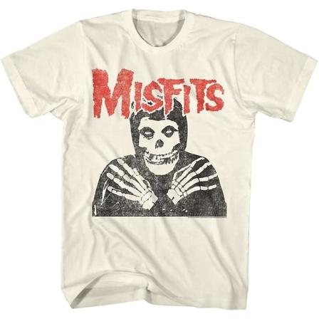 Misfits T-skjorte Skull Crossed Arms Herre Kort Ermet T-skjorter Klassisk Rock Vintage Stil Grafisk T-skjorter, voksen, S-3xl Natural 3XL