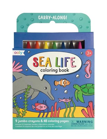 Ooly Crayons And Colouring Book - Sea Life - Carry Along - Multi/patterned - ONE SIZE