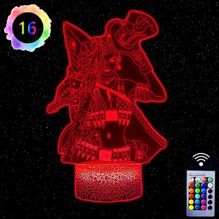 Jinx Arcane Leketil for Jenter, Jinx Bursdagsdekorasjoner, Anime Dekorgaver for Jenter 6-8 År, Jinx Lampe, Jinx Arcane Nattelykter for Jenter Soverom