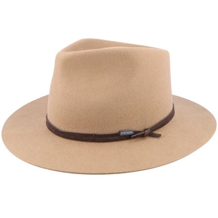 Stetson - Beige fedora Hat - Woolfelt Camel Fedora @ Hatstore