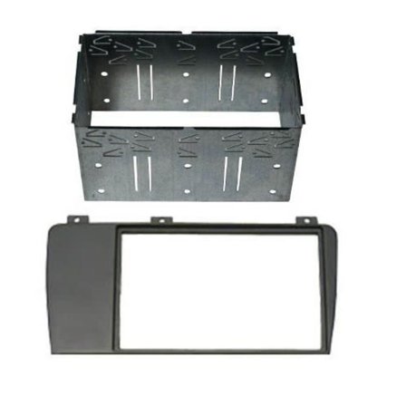 Svart dubbel DIN bilradio fascia adapter med metallbur Volvo XC70 2004 – 2008