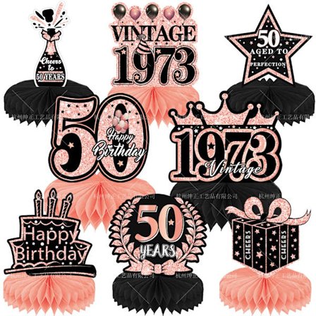 50 års bursdagsdekorasjoner Bordpynt 50TH 50TH