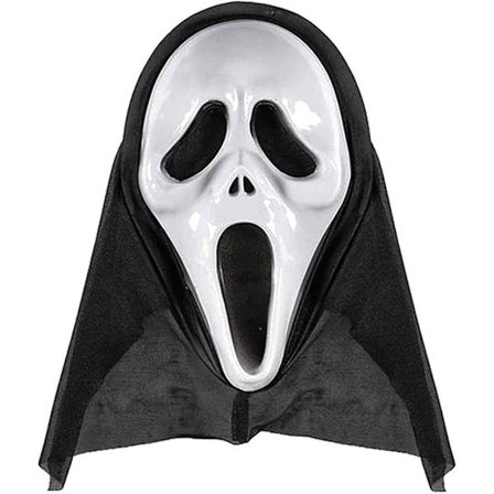 Scream Maske til Halloween Kostume Lavet af Holdbart Hårdt Materiale til Voksne til Skræmmende Filmkostume, Ghost Face Halloween Spøgelsesmaske, One 