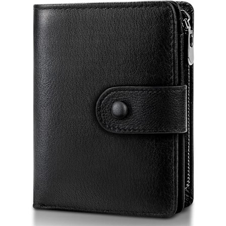 Ægte læderpung til mænd (sort), minimalistisk pung til mønter til mænd