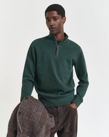 GANT Herren Sacker Rib Sweatshirt mit Reißverschlusskragen (S)