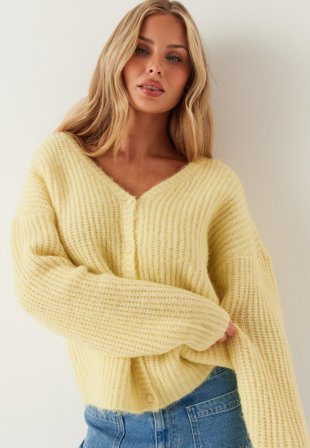 BUBBLEROOM - Knitted Cardigan - Light yellow