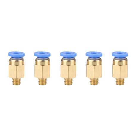 5 STK 3D-printertilbehør PC4-M6 lige gennem pneumatisk led ydre diameter 4MM