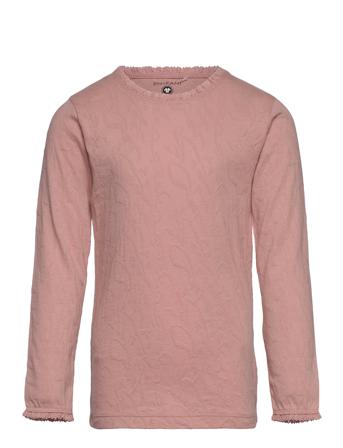 T-Shirt Ls Jacquard Langærmet T-shirt Lyserød En Fant