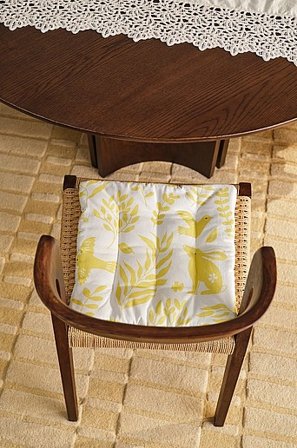 Jotex - Bloom Zmywalna Podkładka Pod Siedzenie 38x38 Cm Żółty/biały - SPRING - Kup Poduszki do siedzenia ina krzesła firmy Jotex