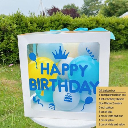 Födelsedagsballonglåda Transparent Box STIL 4 STIL 4