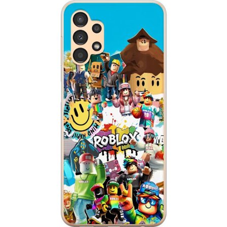 Kompatibelt Mobildeksel til Samsung Galaxy A13 Roblox Collage lekent og fargerikt spillmotiv med ikoniske karakterer
