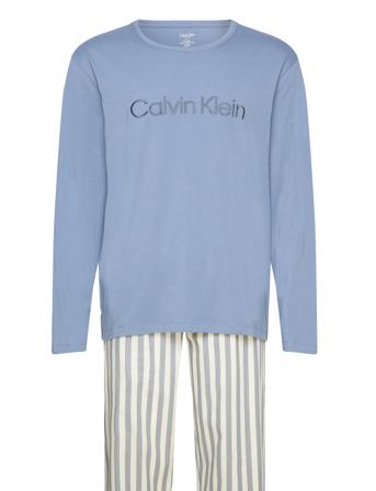 L/S Pant Set Pyjamas Blå Calvin Klein*Betinget Tilbud