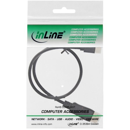 INLINE Mini DisplayPort to DisplayPort Cable black 1.5m