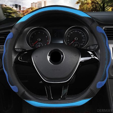 (D Form Blå) Ratdæksel til Skoda Octavia A5 A7 Rapid Spaceback Fabia Kodiaq Superb YETI Karoq Kamiq 2005-2019