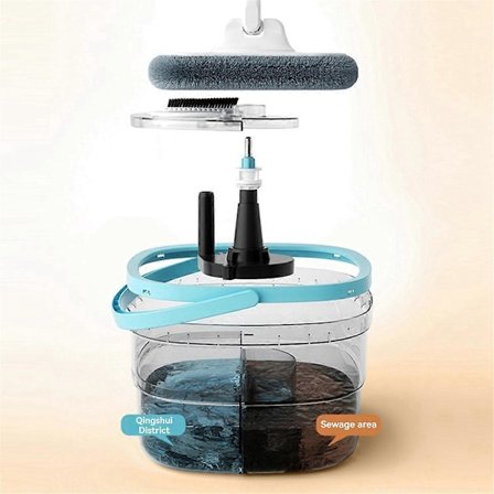 360 Mikrofibermoppe med Selvrensende & Tørrende Spand, Ingen Håndvask, Effektivt Rengøringsværktøj til Hjemmet