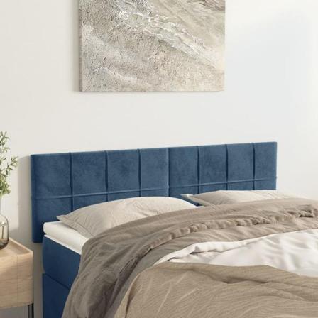 Vidaxl Huvudgavlar 2 St Mörkblå 72x5x78/88 Cm Sammet Blå