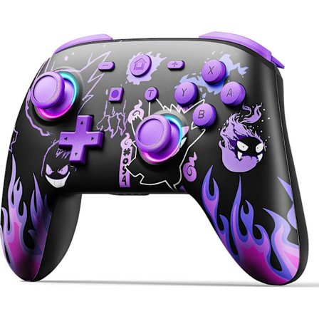 Trådlös Pro-kontroll för Nintendo Switch/OLED/Lite, Switch-kontroll med LED-joystick/Rörelse/Vibration/Turbo/V