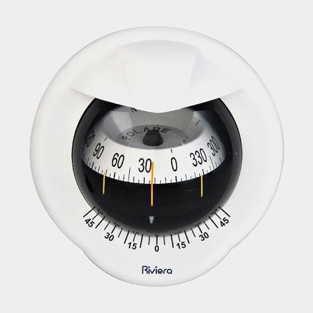Riviera skottmonterad kompass Polare, vit