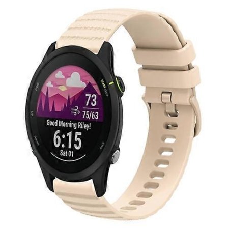 Kompatibel med Garmin Forerunner 255S 18mm Bølget Prikket Ensfarvet Silikone Urrem