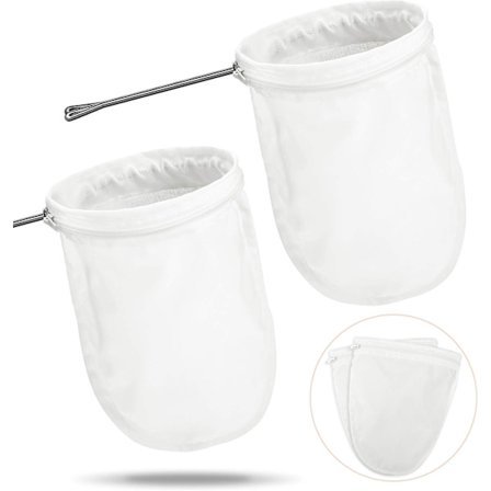 2 st traditionella thailändska te-sil kaffe sil te-filter med 2 st ersättnings kaffe te-filterpåsar 5,5 tum