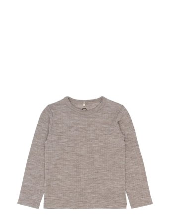 mikk-line Merino Wool Ls Top - Brown - 134