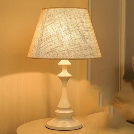 Minimalistisk bordlampe med linskjerm, nattlampe med varmt og 3-fargers lys, dimbar_TF_TF