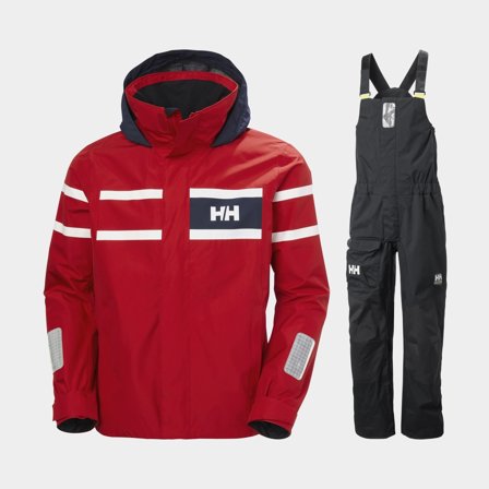 Conjunto de vela Helly Hansen Salt Inshore + Pier 3.0 Coastal, Red + Ebony, homens, XX-Large