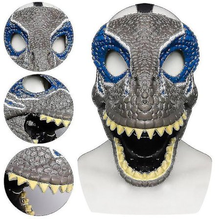 Skräck Dinosaurie Mask Vikbar Djur Latex Mask Halloween A