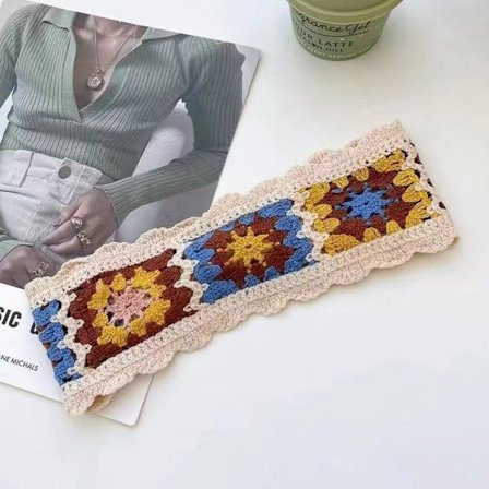 Hårbånd Heklet turban BEIGE