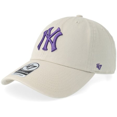 47 Brand - Beis unconstructed Gorra - New York Yankees Clean Up Bone Dad/Purple Cap @ Hatstore