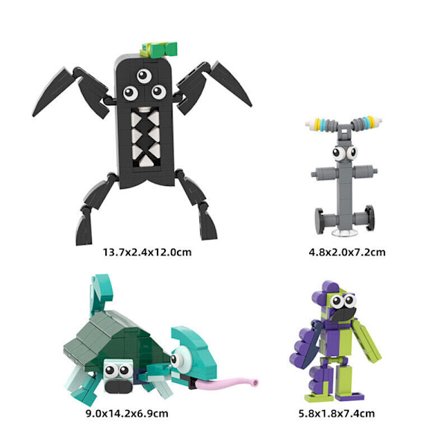 4 st MOC Garten of Banban-monster Byggklossar Set Barn Monteringsleksak Presenter
