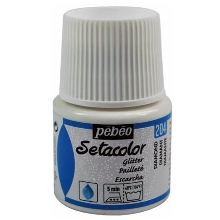 Tekstilmaling - Pébéo - Setacolor - Glitrende - 45ml - Lyse stoffer - Diamant N°204