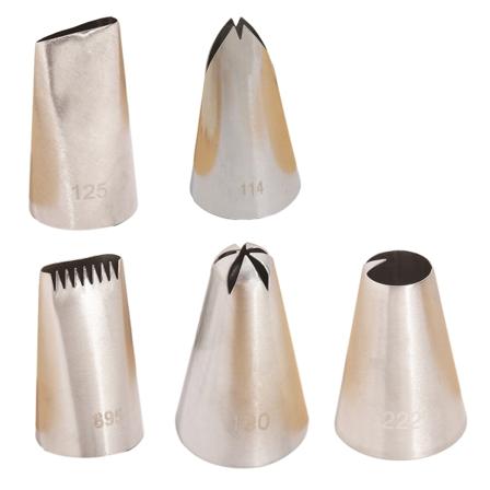 Stort rørsett, rustfritt stål dekorativ dysehode, kakekake kjeksdekorasjon konditorbakingsverktøy