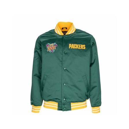 Mitchell & Ness, Bomber Jackets Groen, Heren, Maat:M