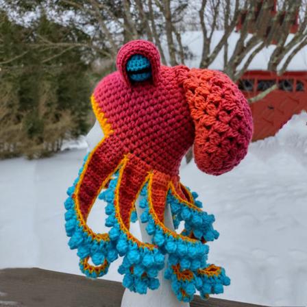 Octopus Cosplay Mössor Handvävda Roliga Huvudbonader Vinter Varma Parmössor 06#