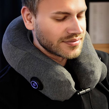 Oppblåsbar Nakkemassasje Pute Mørkegrå