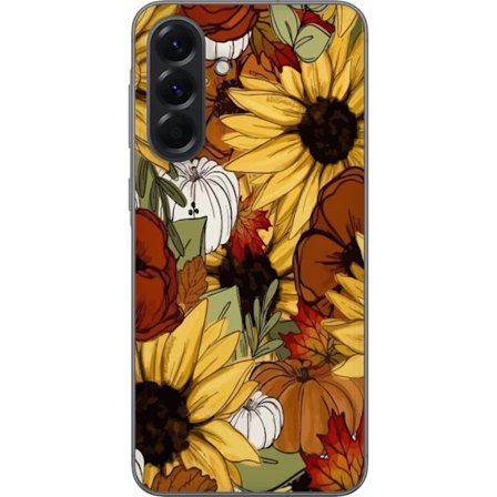 Kompatibel Mobilcover til Samsung Galaxy A56 Solsikker og græskar efterårsblomster design med varme farver perfekt til dem, der elsker naturen og hy