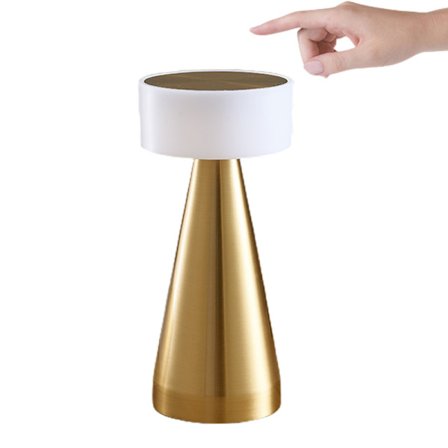 Bärbar LED-bordslampa 3 färgtemperaturer Steglös dimning 1800mah Uppladdningsbart batteri Sängbordslampa Sänglampa(Guld)