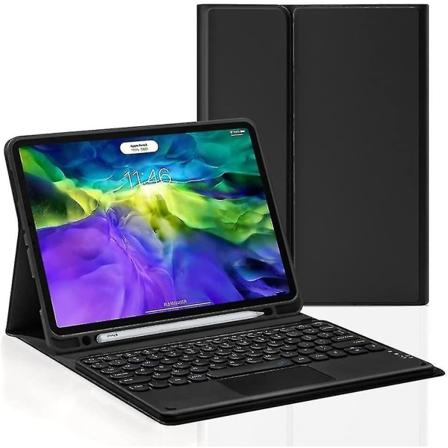 Ipad Pro 12,9-tommers avtakbart berøringsskjerm Bluetooth rundt tastaturdeksel Black