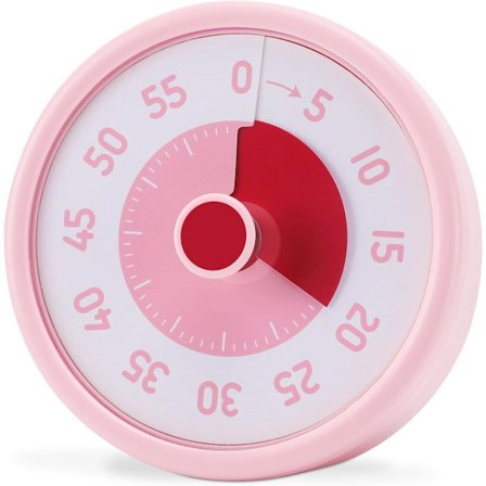 Timer, Visuel Timer til Børn, 60 Minutters Nedtællingstimer til Klasseværelse, Kontor, Køkken, Pomodoro Timer, Madlavningskøkkentimer, 11*5*11), pink